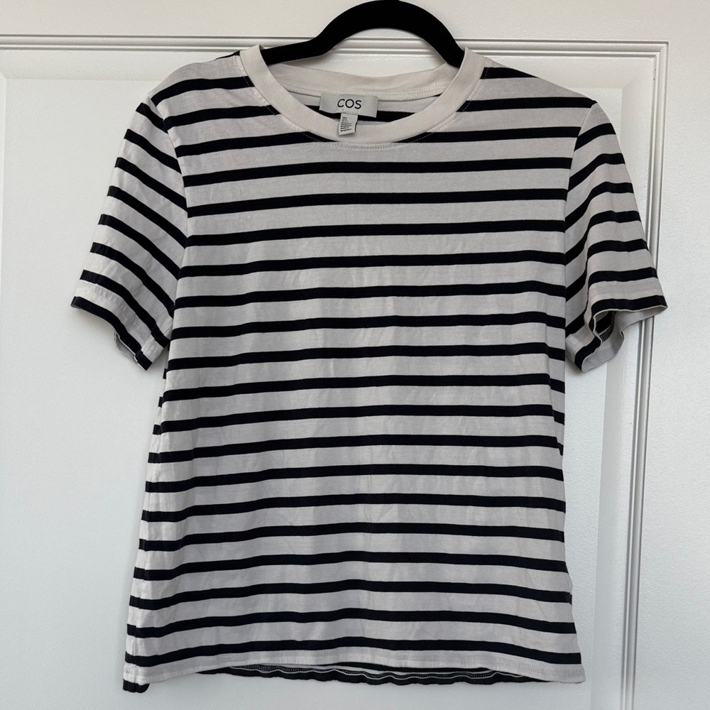 COS black and cream Striped Tee